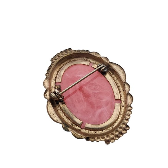 Vintage Enamel over Marbleized Resin Brooch (A3349) - Picture 4 of 5